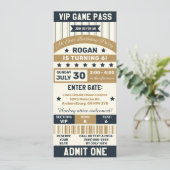 Invitation Gray & Gold Sports Billet à thème Anniversaire (Debout devant)