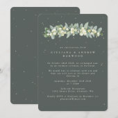 Invitation Gray Green Snowberry+Eucalyptus Réception de maria (Devant / Derrière)