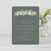 Invitation Gray Green Snowberry+Eucalyptus Réception de maria (Debout devant)