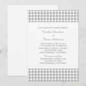 Invitation Gray Houndstooth Mariage Inviter (Devant / Derrière)