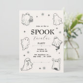 Invitation Gray Illustration Fête d'Halloween (Debout devant)