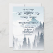Invitation Gray Mountain Fog Forest Wilderness Mariage d'hive (Devant)