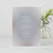 Invitation Gray Or Oval Géométrique Art Déco Gatsby Mariage (Debout devant)