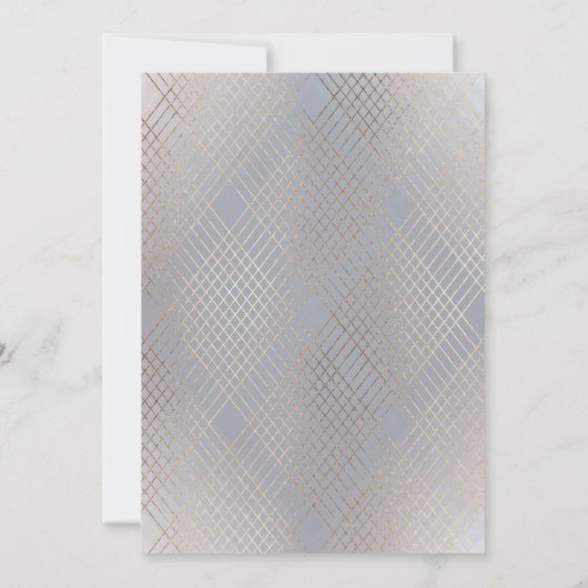 Invitation Gray Or Oval Géométrique Art Déco Gatsby Mariage (Dos)
