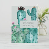 Invitation Gray rose Floral Désert Cactus Folithe (Debout devant)