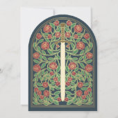 Invitation Gray Royal Medieval Sword Wedding Arch (Dos)