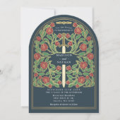 Invitation Gray Royal Medieval Sword Wedding Arch (Devant)