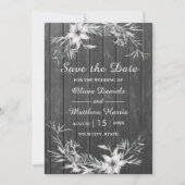 Invitation Gray rustique. Grange en bois mariage Enregistrer  (Devant)