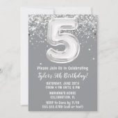 Invitation Gray Silver 5e fête d'anniversaire (Devant)