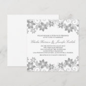 Invitation Gray Simple mariage floral Inviter (Devant / Derrière)