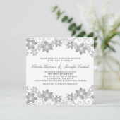 Invitation Gray Simple mariage floral Inviter (Debout devant)
