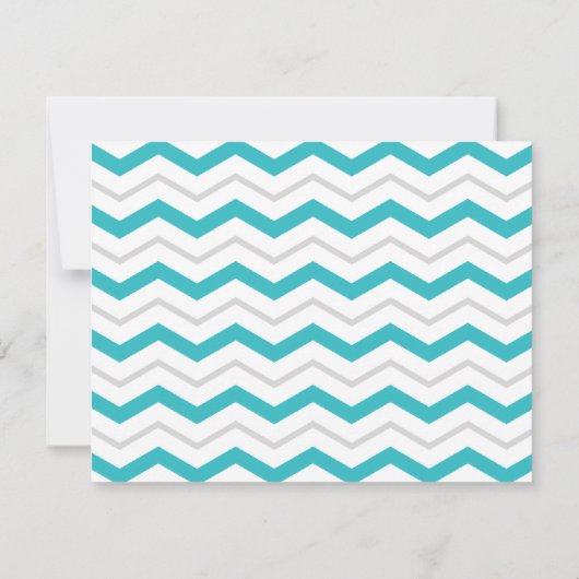 Invitation Gray & Turquoise Chevron Réception de mariage seul (Dos)