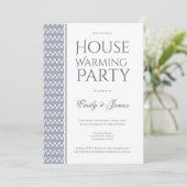 Invitation Gray White Chevron House Party (Debout devant)