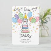 Invitation Gray & White Sheepadooda Chien Fête d'anniversaire (Debout devant)