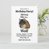 Invitation Gray Wolf fête d'anniversaire (Debout devant)