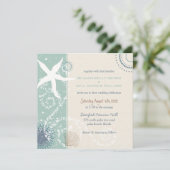 Invitation Grayed Jade Dusky Blue Beach Wedding (Debout devant)