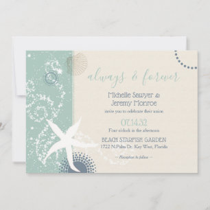 Invitation Grayed Jade Dusky Blue Seaside Mariage