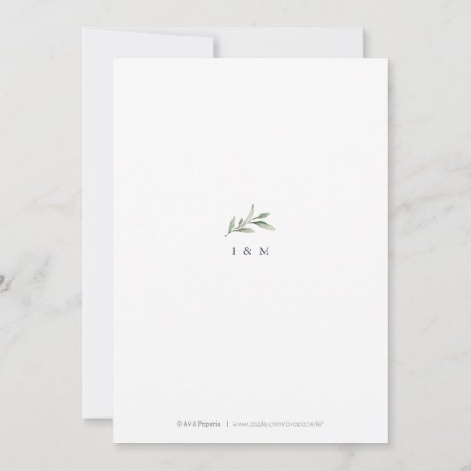 Invitation Grazie ! Simple Mariage de verdure rustique (Dos)