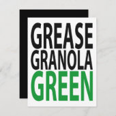 Invitation grease, granola, GREEN! (Devant / Derrière)
