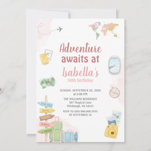 Invitation Great Adventure Await Travel (Devant)