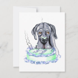 Invitation Great Dane Blue UC Anniversaire Cake Face
