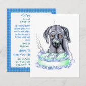 Invitation Great Dane Blue UC Anniversaire Cake Face (Devant / Derrière)