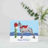 Invitation Great Dane Christmas Mail Black (Debout devant)