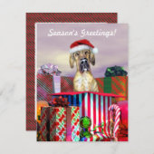 Invitation Great Dane Christmas Surprise Brindle UC (Devant / Derrière)