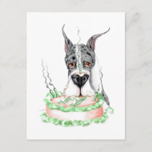 Invitation Great Dane Merle gâteau d'anniversaire
