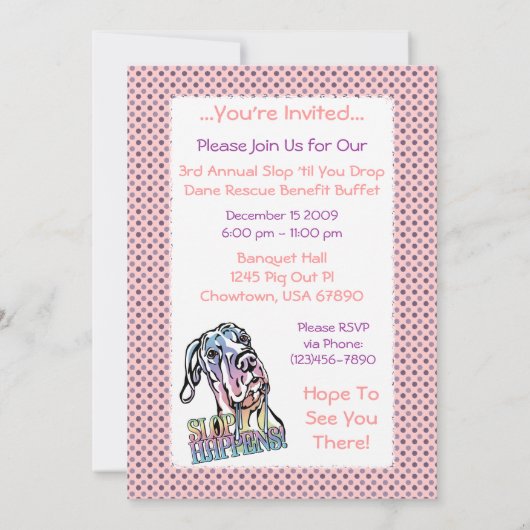 Invitation Great Dane Slop arrive Pastel UC (Dos)