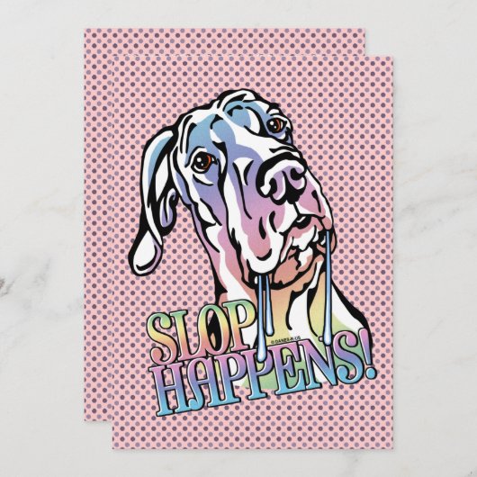 Invitation Great Dane Slop arrive Pastel UC (Devant / Derrière)
