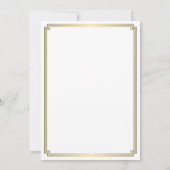 Invitation Great Gatsby Art Déco Gold White Wedding Invite (Dos)