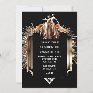 Invitation Great Gatsby flapper girls 1920's thème party