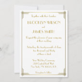 Invitation Great Gatsby Gold Art Déco Mariage Invite (Devant)