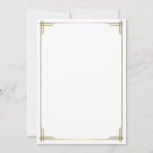 Invitation Great Gatsby Gold Art Déco Mariage Invite (Dos)