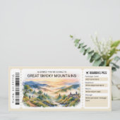 Invitation Great Smoky Mountains Trip Boarding Pass Ticket (Debout devant)
