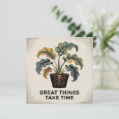 Invitation Great Things Take Time (Debout devant)