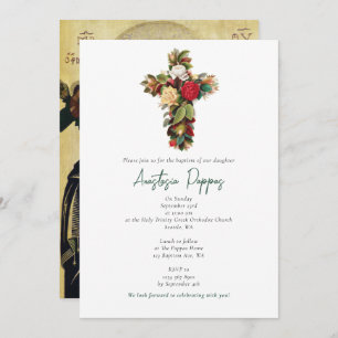 Invitation Grec Orthodoxe baptême Baptême Croix Garçon fille