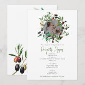 Invitation Grec Orthodoxe baptême Baptême Olives Photo (Devant / Derrière)