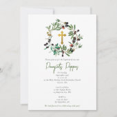 Invitation Grec Orthodoxe baptême Baptême Olives Verdure (Devant)