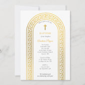 Invitation Grec Orthodoxe baptême Baptême Or Clé grecque (Devant)
