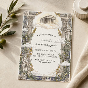 Invitation Grèce Antique Mythologie Grecque Temple Anniversai