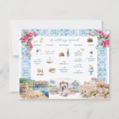 Invitation Grèce Mariage Week-end de bienvenue Itinéraire (Devant)