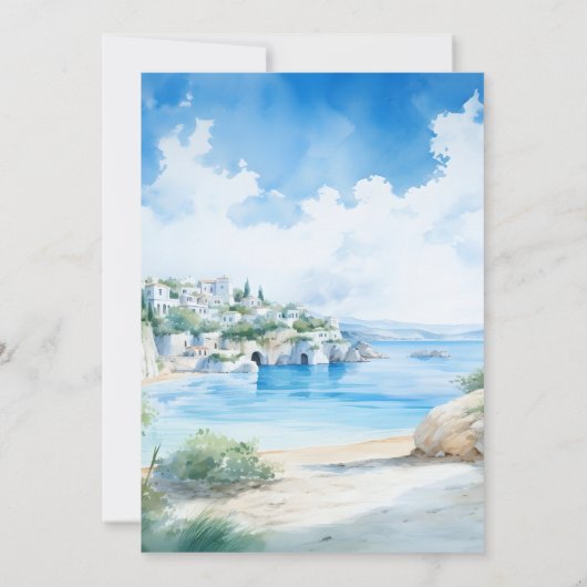 Invitation Grèce paysage Mariage Santorini (Dos)