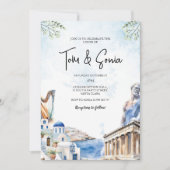 Invitation Grèce Santorin Paysage destination Mariage (Devant)