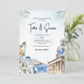 Invitation Grèce Santorin Paysage destination Mariage (Debout devant)