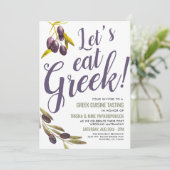 Invitation Grecque Dégustation de nourriture après mariage (Debout devant)
