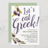Invitation Grecque Dégustation de nourriture après mariage (Devant / Derrière)