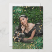 Invitation Gree Gold Floral Agate Photo Quinceanera (Dos)