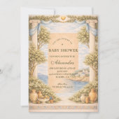 Invitation Greek Coastal Columns Baby Shower (Devant)